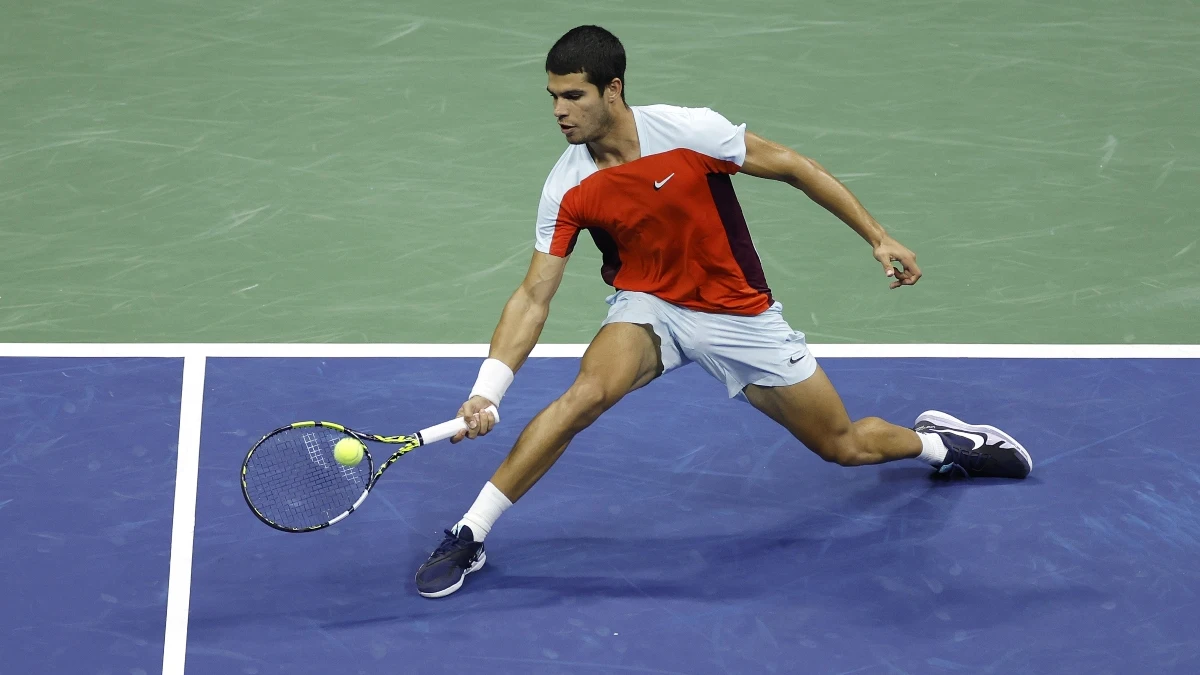 Carlos Alcaraz durante la semifinal del US Open