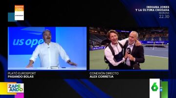 El cómico susto de Juan Carlos Ferrero a Alex Corretja en directo celebrando la victoria de Alcaraz: "¡Me vas a matar!"