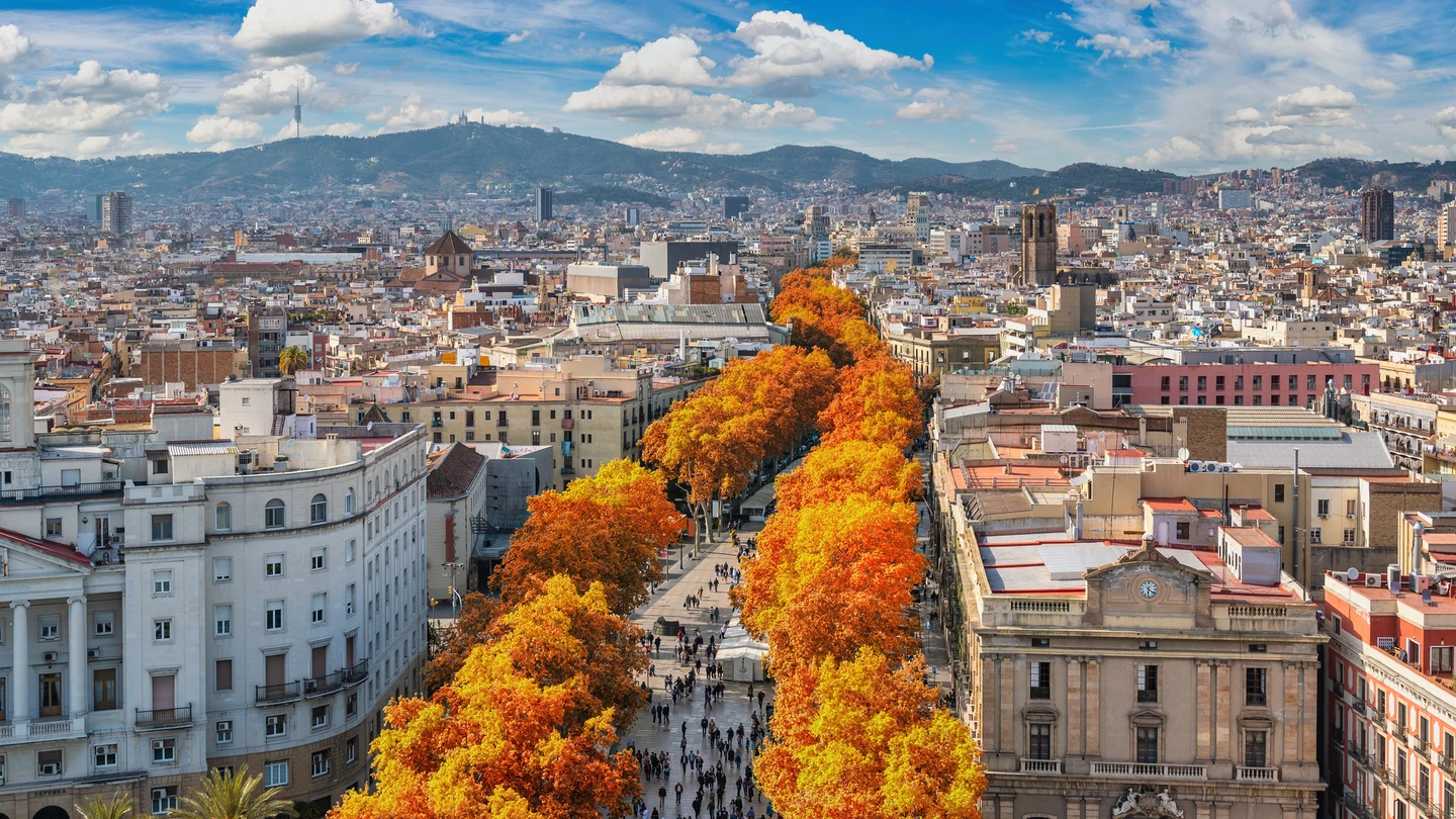Vista aérea de La Rambla de Barcelona Vista aérea de La Rambla de Barcelona