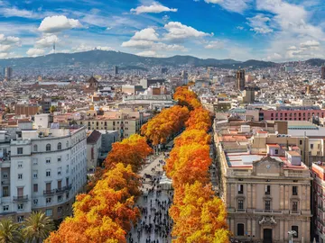 Vista aérea de La Rambla de Barcelona Vista aérea de La Rambla de Barcelona