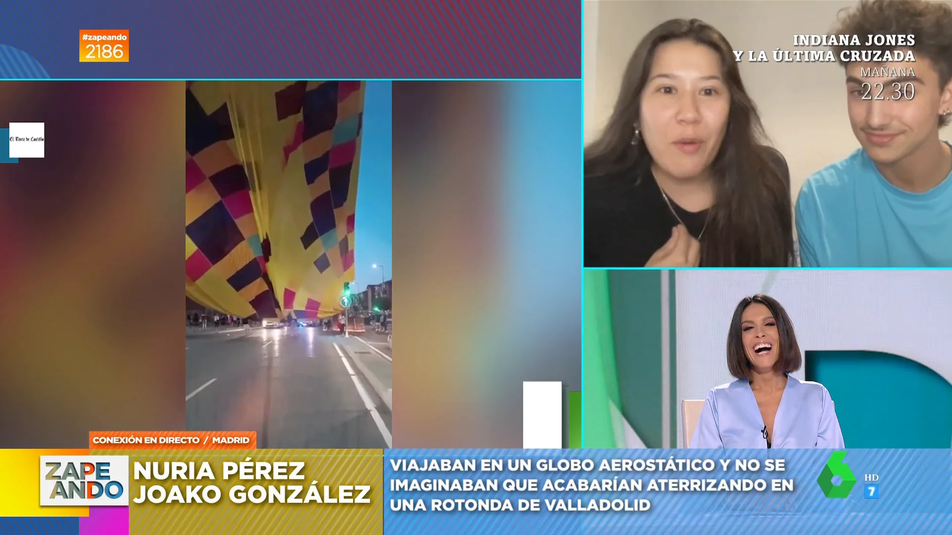 La reacción de dos pasajeros del globo que aterrizó de emergencia al ver llegar ambulancias y policía