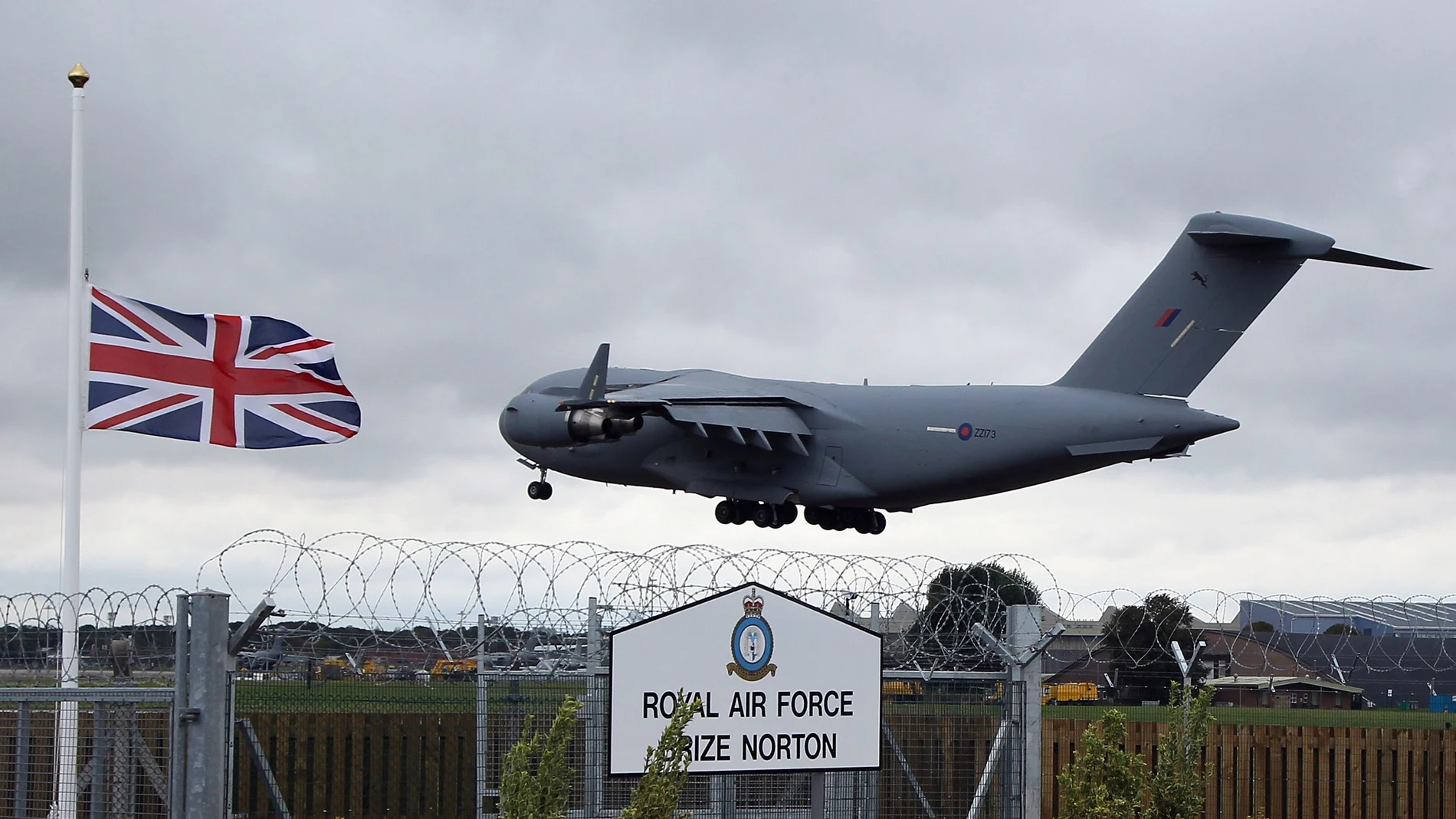 Un Globemaster C-17 llegando a la base de la RAF de Brize Norton en 2011