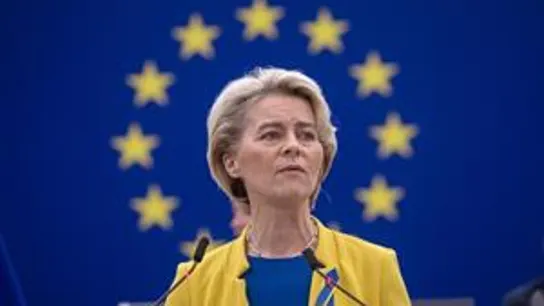 Ursula von der Leyen, durante su discurso del Estado de la Unión ante el Parlamento Europeo Ursula von der Leyen, durante su discurso del Estado de la Unión ante el Parlamento Europeo