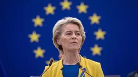 Ursula von der Leyen, durante su discurso del Estado de la Unión ante el Parlamento Europeo