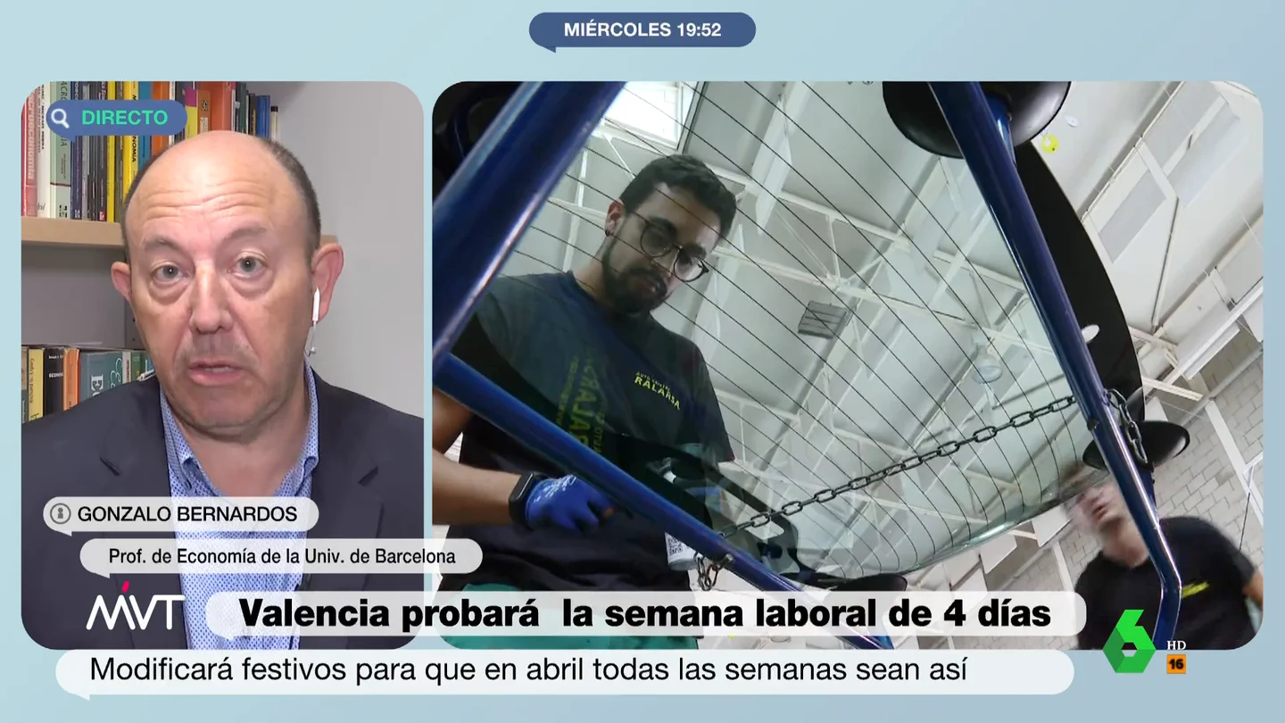 La explicación económica de Gonzalo Bernardos para prever que la jornada laboral de 4 días puede ser "un absoluto desastre" La explicación económica de Gonzalo Bernardos para prever que la jornada laboral de 4 días puede ser "un absoluto desastre"