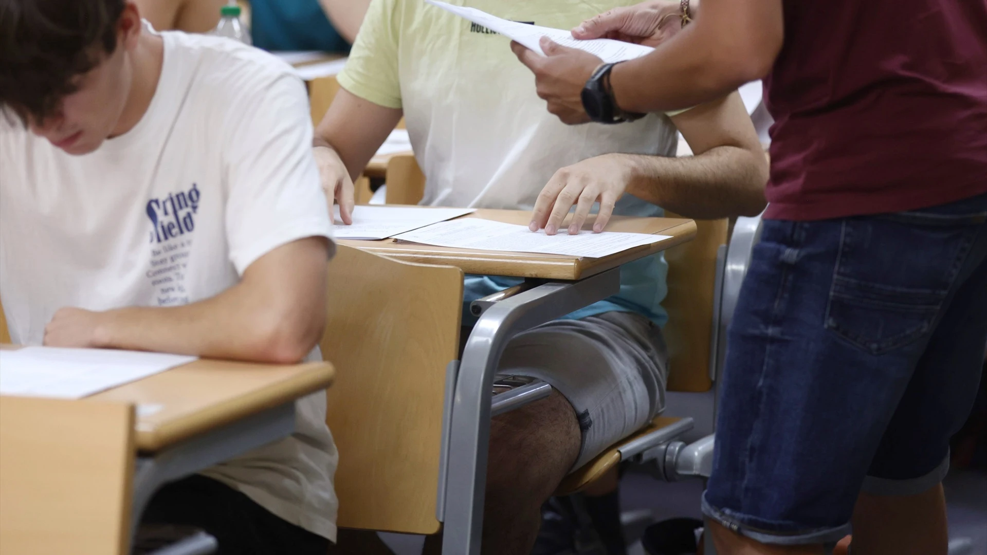 Imagen de archivo de un aula educativa.