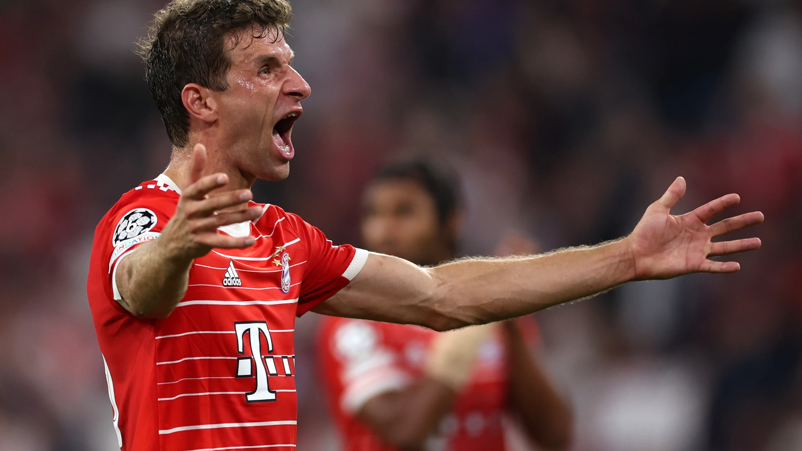 Thomas Muller, durante el partido de Champions contra el Barça