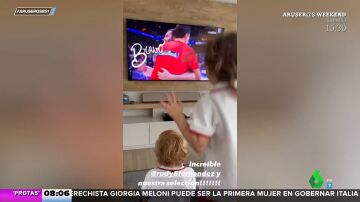 Así celebran los hijos de Rudy Fernández el pase a las semifinales de Eurobasket de la selección española