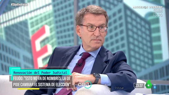 "Acepto esa crítica": Feijóo propone "rebajar la politización de la justicia" y dejar que los jueces elijan parte del CGPJ "Acepto esa crítica": Feijóo propone "rebajar la politización de la justicia" y dejar que los jueces elijan parte del CGPJ