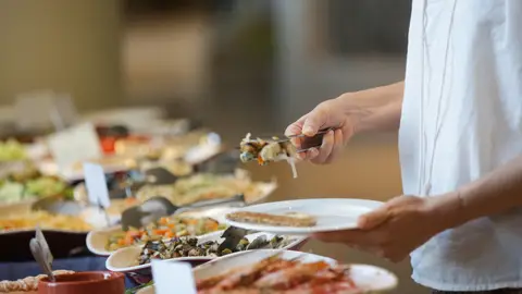 Imagen de archivo de la comida de un restaurante Imagen de archivo de la comida de un restaurante