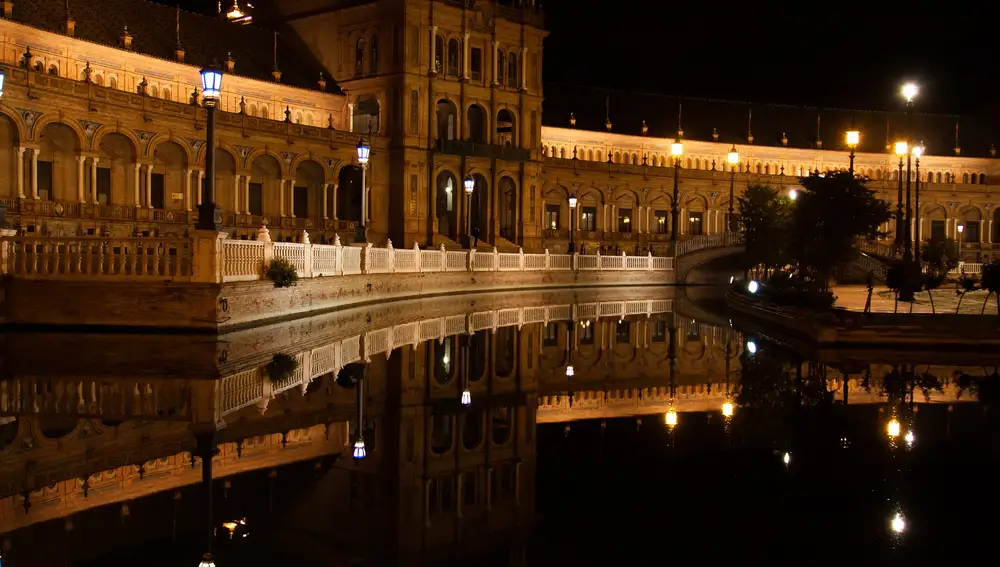 Plaza de España por la noche. Sevilla