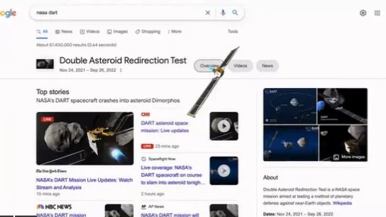El homenaje de Google a la misión DART de la NASA El homenaje de Google a la misión DART de la NASA