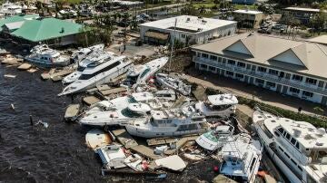 Vista de los daños causados por el huracán Ian