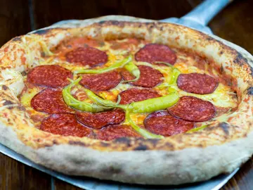 Imagen de una pizza vegana Imagen de una pizza vegana