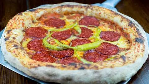 Imagen de una pizza vegana Imagen de una pizza vegana