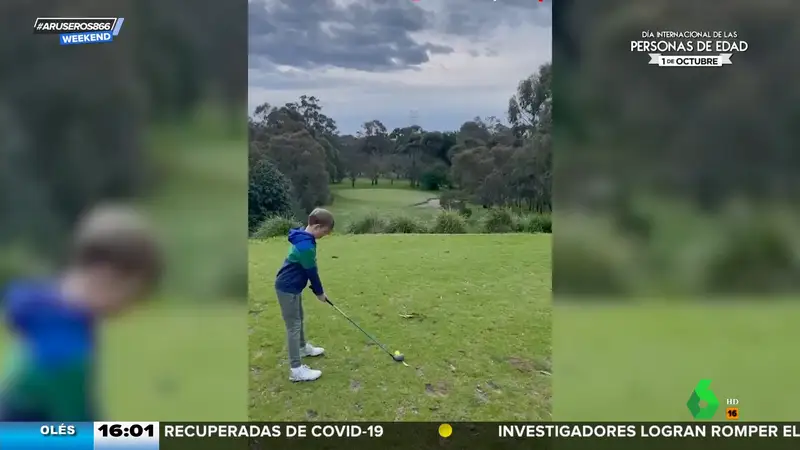 "El nuevo Tiger Woods": un niño de 9 años hace algo imposible