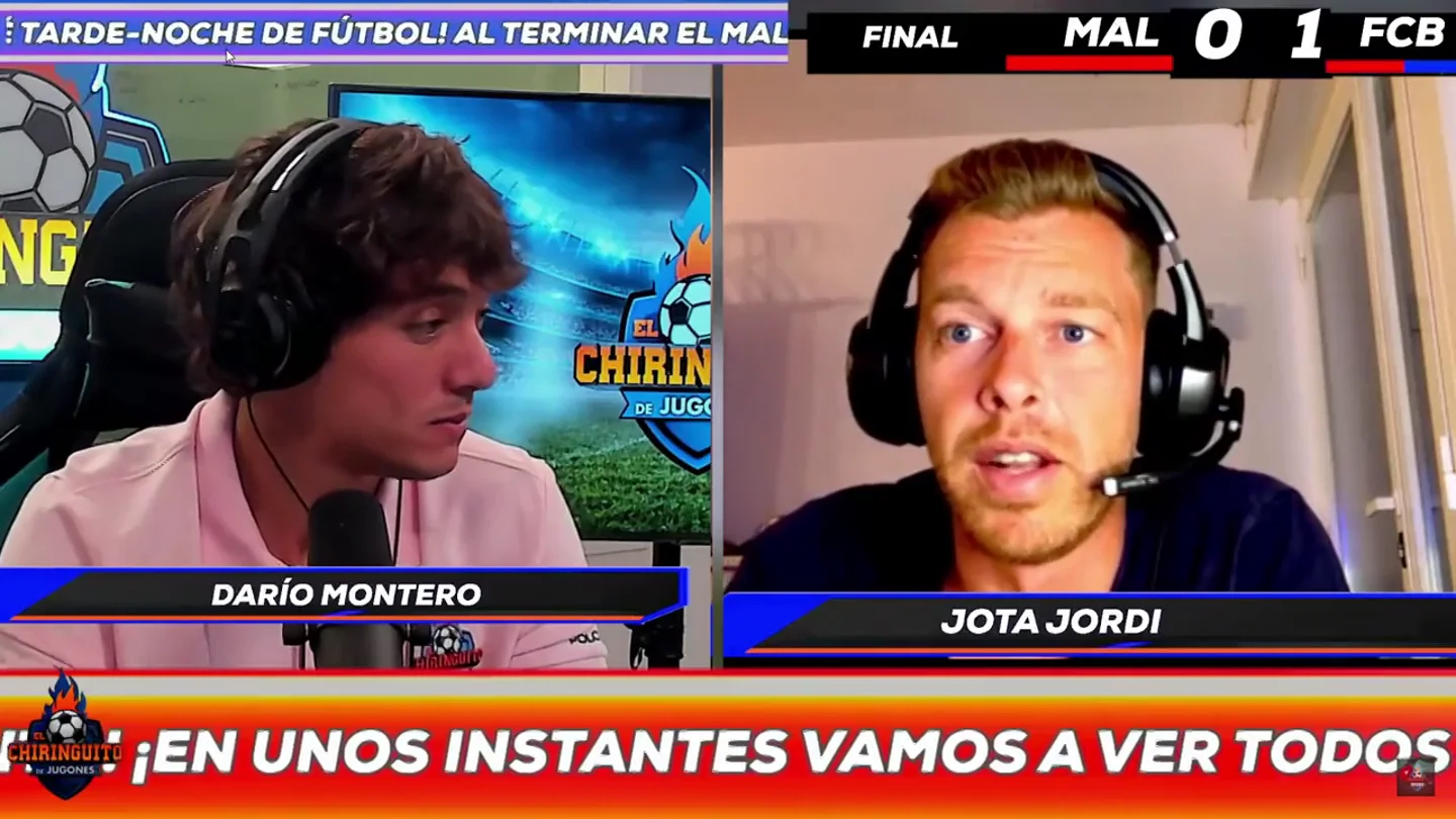 La frase de Jota Jordi en el stream de 'El Chiringuito' que ha 'incendiado' al madridismo: "Se confirma, Xavi es mejor que Zidane" La frase de Jota Jordi en el stream de 'El Chiringuito' que ha 'incendiado' al madridismo: "Se confirma, Xavi es mejor que Zidane"