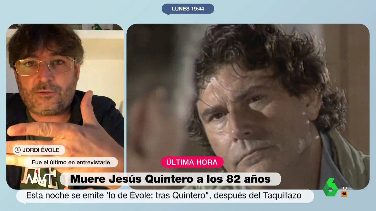 El elogio de Jordi Évole a Jesús Quintero: "Era más artista que periodista, tenemos que aprender" El elogio de Jordi Évole a Jesús Quintero: "Era más artista que periodista, tenemos que aprender"