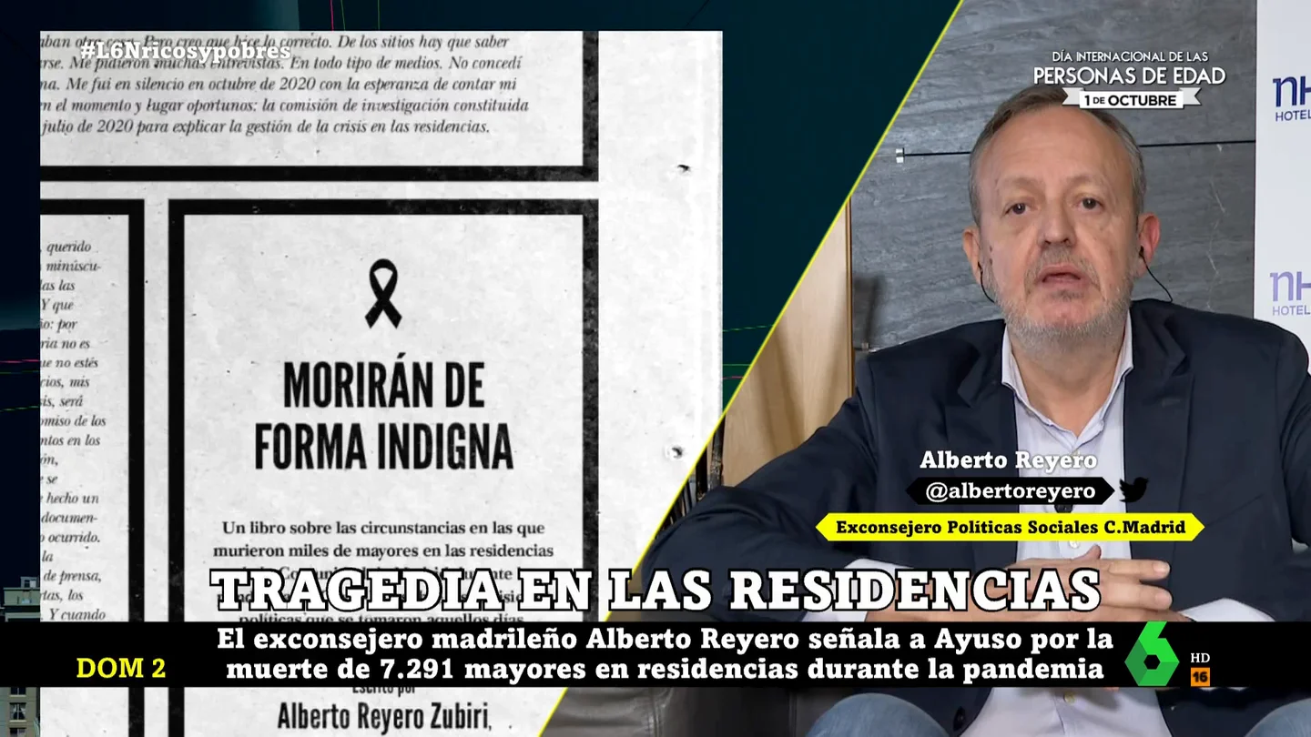 Alberto Reyero denuncia: "La sociedad sintió alivio cuando supo que el COVID afectaba sobre todo a ancianos" Alberto Reyero denuncia: "La sociedad sintió alivio cuando supo que el COVID afectaba sobre todo a ancianos"