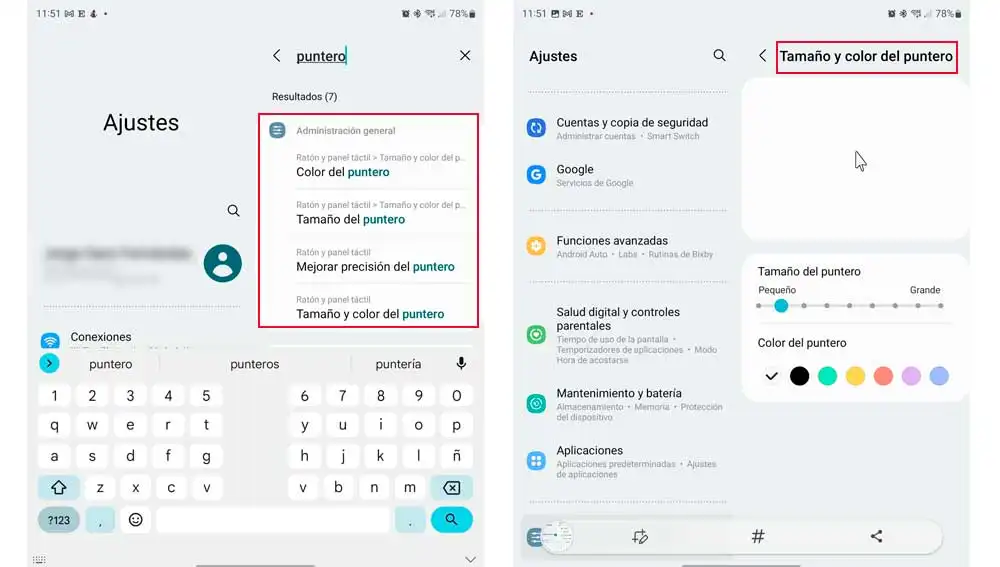 Cambiando el aspecto del puntero Cambiando el aspecto del puntero