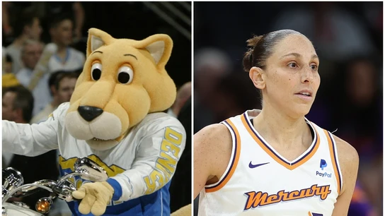Rocky el León, y Diana Taurasi Rocky el León, y Diana Taurasi