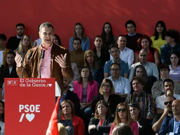 El presidente del Gobierno, Pedro Sánchez, durante un acto del PSOE