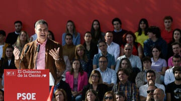 El presidente del Gobierno, Pedro Sánchez, durante un acto del PSOE