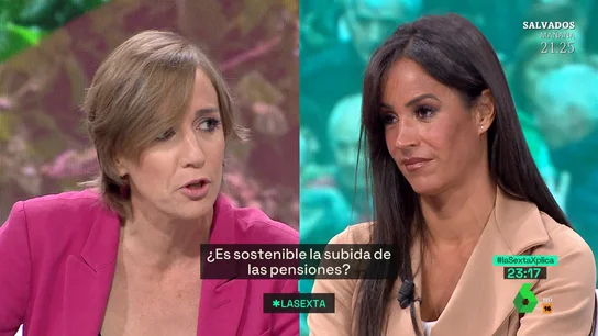 Tania Sánchez recrimina a Villacís su posición sobre las pensiones: "No podéis decir que ahora hay que salir a pelearse entre los derechos de los jóvenes y de los mayores" Tania Sánchez recrimina a Villacís su posición sobre las pensiones: "No podéis decir que ahora hay que salir a pelearse entre los derechos de los jóvenes y de los mayores"