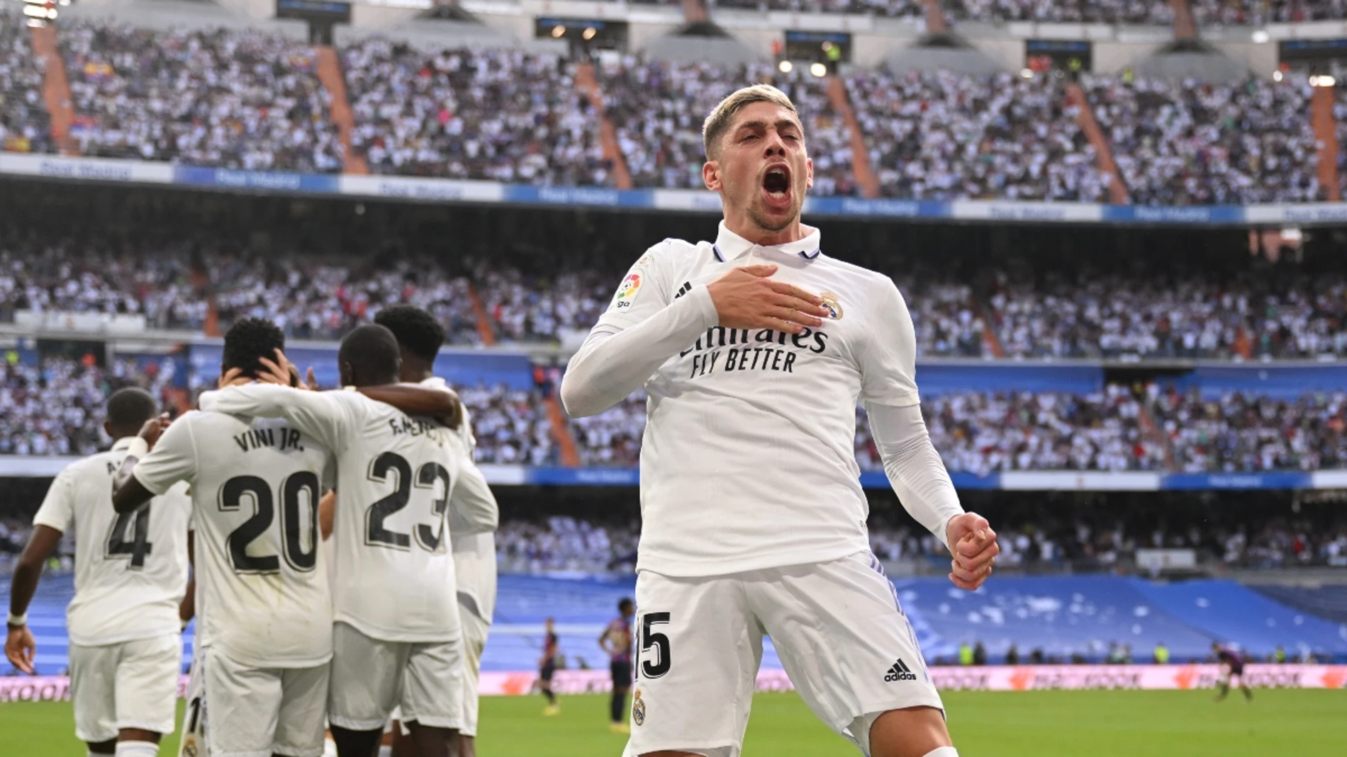Valverde celebra un gol ante el Real Madrid