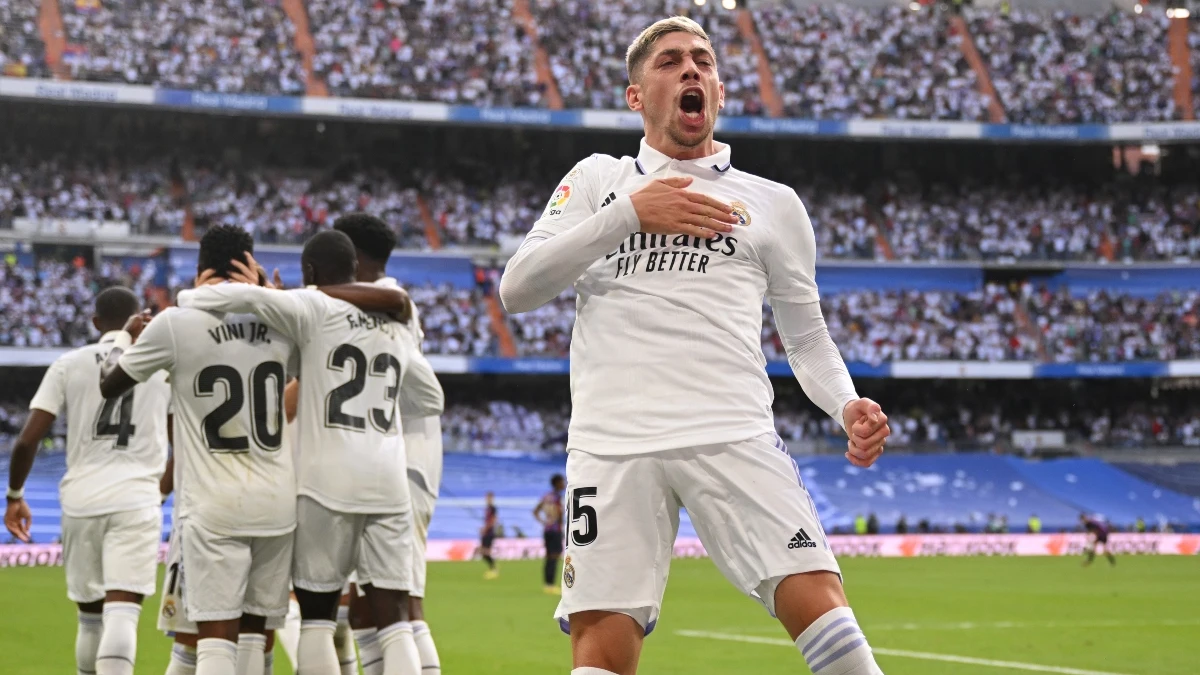 Valverde celebra un gol ante el Real Madrid