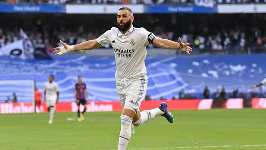 Karim Benzema celebra el 1-0 ante el Barça Karim Benzema celebra el 1-0 ante el Barça