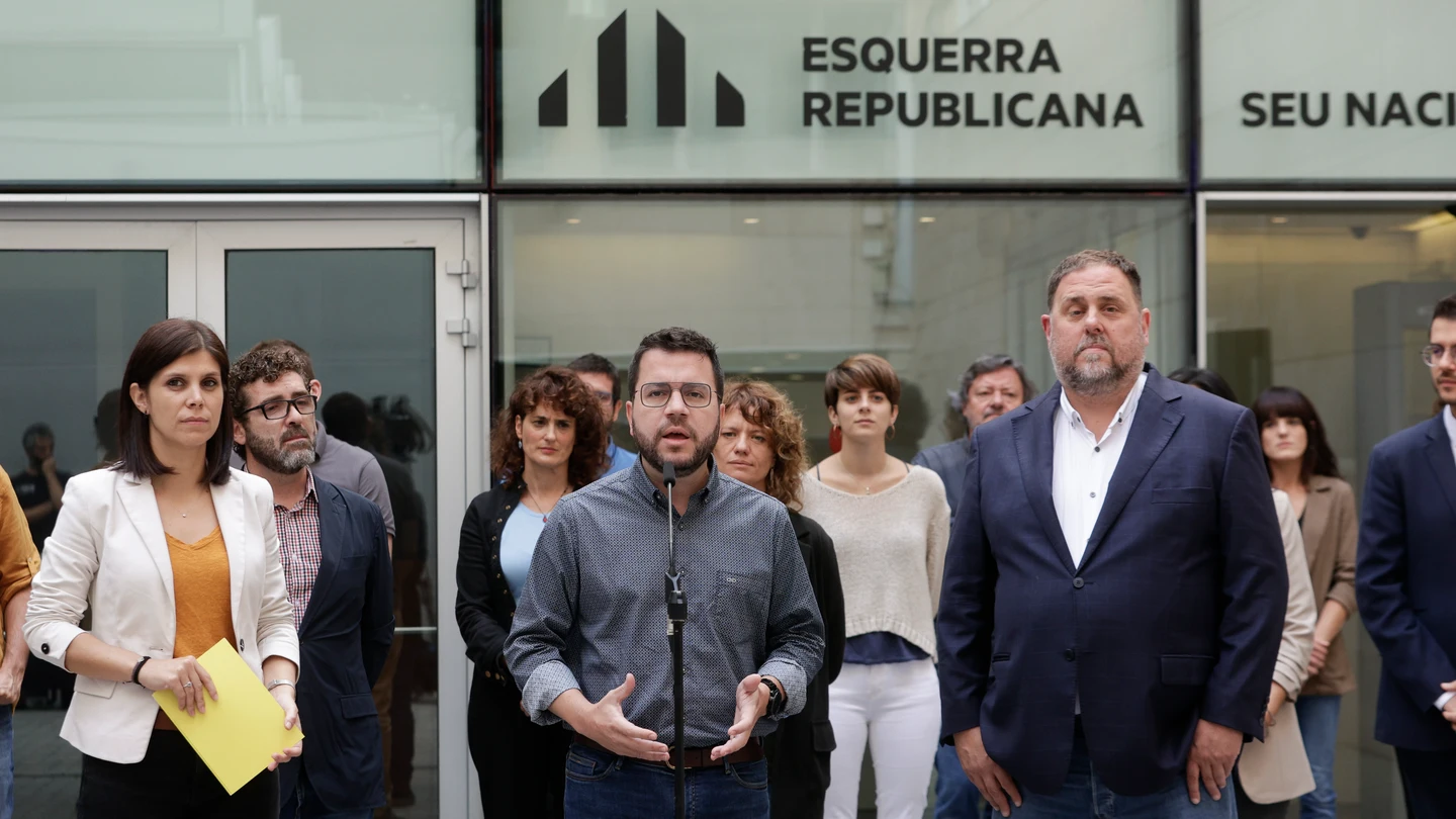 Pere Aragonès, durante el acto de ERC Pere Aragonès, durante el acto de ERC