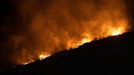 Momento del incendio de Deifontes (Granada) Momento del incendio de Deifontes (Granada)