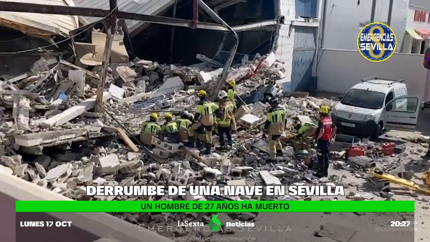 Muere un joven de 28 a&ntilde;os en el derrumbe de una nave industrial en Sevilla