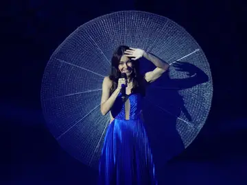 Vladana, representante de Montenegro en el festival de Eurovisión 2022, durante su actuación