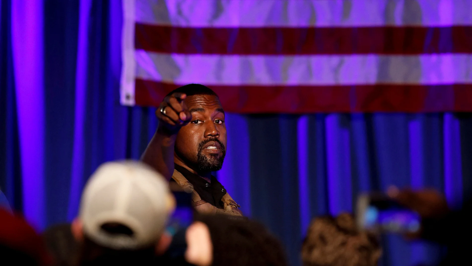 El rapero Kanye West, durante una comparecencia