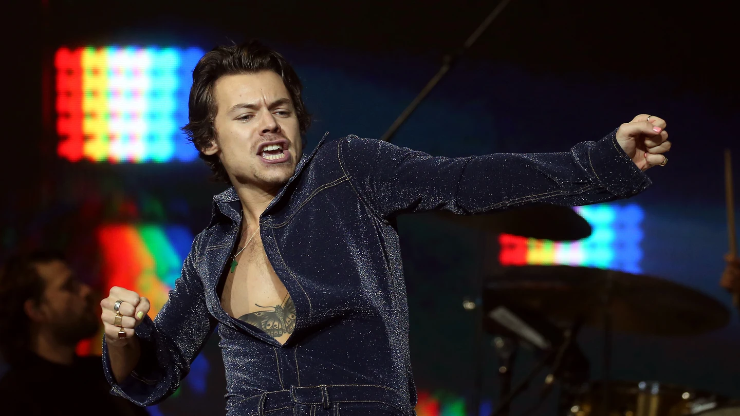 Harry Styles recibe un botellazo en la entrepierna de uno de sus seguidores durante un concierto Harry Styles recibe un botellazo en la entrepierna de uno de sus seguidores durante un concierto
