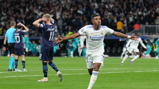 Celebración de Rodrygo tras remontar ante el Manchester City Celebración de Rodrygo tras remontar ante el Manchester City