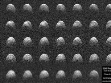 Imágenes de Phaethon tomadas por el sistema de radar del Observatorio de Arecibo en diciembre de 2017