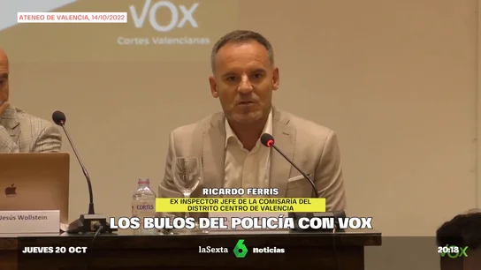 Cesan al policía que vinculó inmigración y delincuencia en un acto de Vox en Valencia Cesan al policía que vinculó inmigración y delincuencia en un acto de Vox en Valencia
