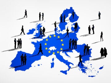 Mapa de Europa con profesiones