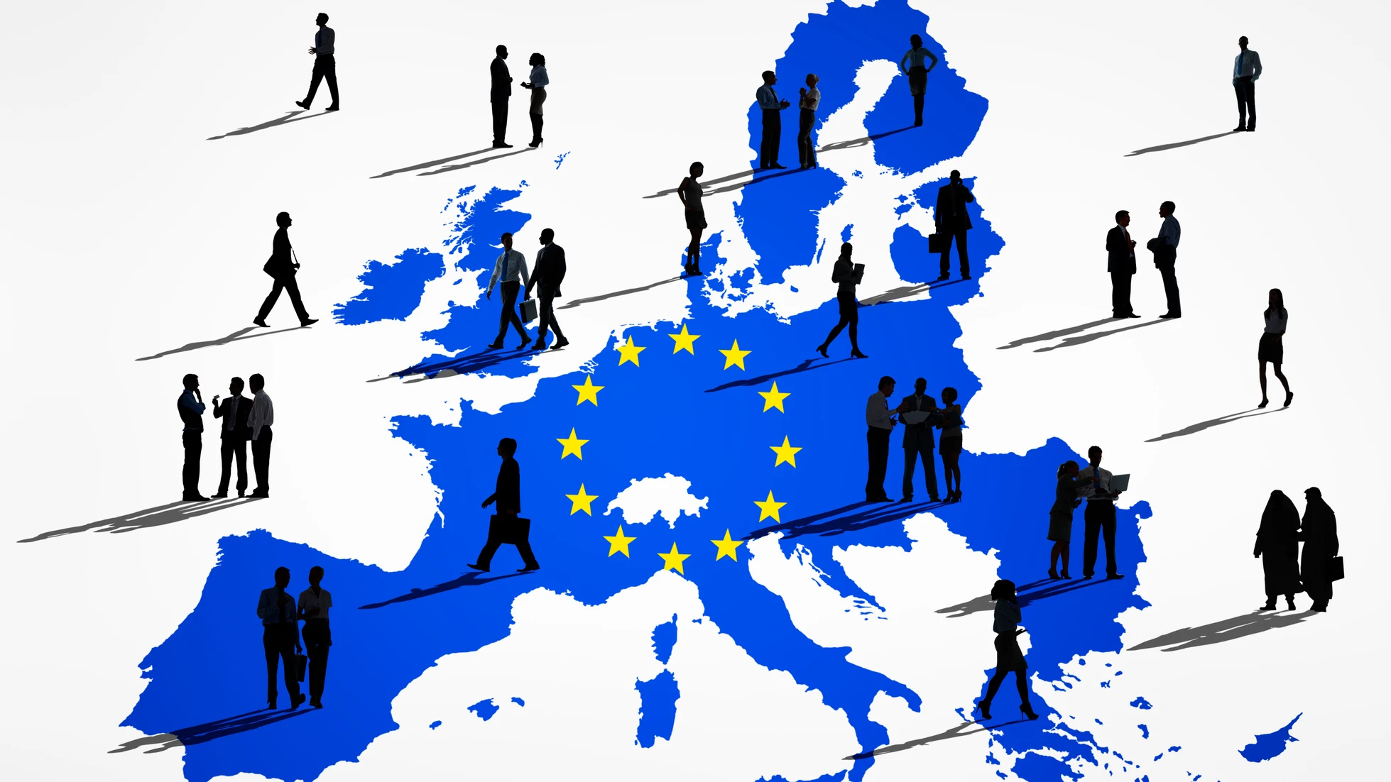 Mapa de Europa con profesiones
