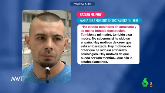 Habla el novio de la secuestradora del bebé: "Hay motivos de creer que ha sido un embarazo psicológico" Habla el novio de la secuestradora del bebé: "Hay motivos de creer que ha sido un embarazo psicológico"
