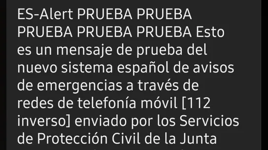 'ES-Alert', en marcha: Interior envía alertas de prueba a móviles para valorar su eficacia en casos de catástrofe 'ES-Alert', en marcha: Interior envía alertas de prueba a móviles para valorar su eficacia en casos de catástrofe