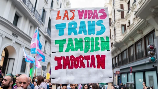 Manifestación contra los retrasos de la Ley Trans en Madrid Manifestación contra los retrasos de la Ley Trans en Madrid