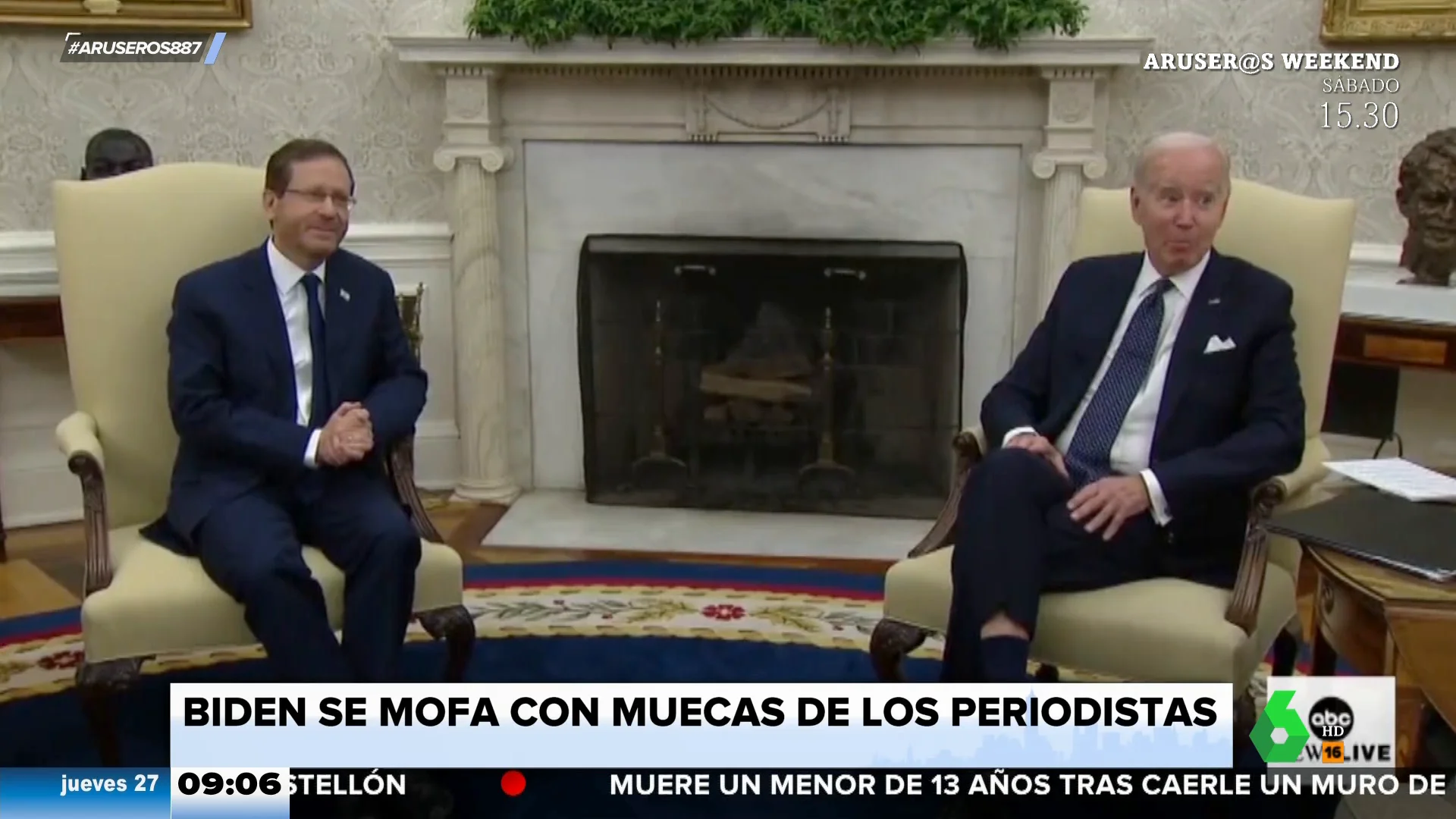 Las muecas de Joe Biden para mofarse de los periodistas