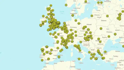 Mapa con el sonido de los bosques del mundo Mapa con el sonido de los bosques del mundo