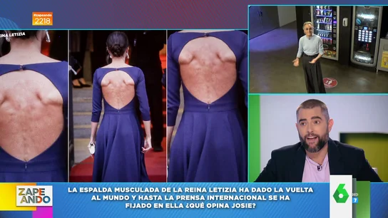 Así reacciona Dani Mateo al ver la espalda musculada de la reina Letizia: "Pensé que se estaba convirtiendo en vampiro y le salían alas" Así reacciona Dani Mateo al ver la espalda musculada de la reina Letizia: "Pensé que se estaba convirtiendo en vampiro y le salían alas"