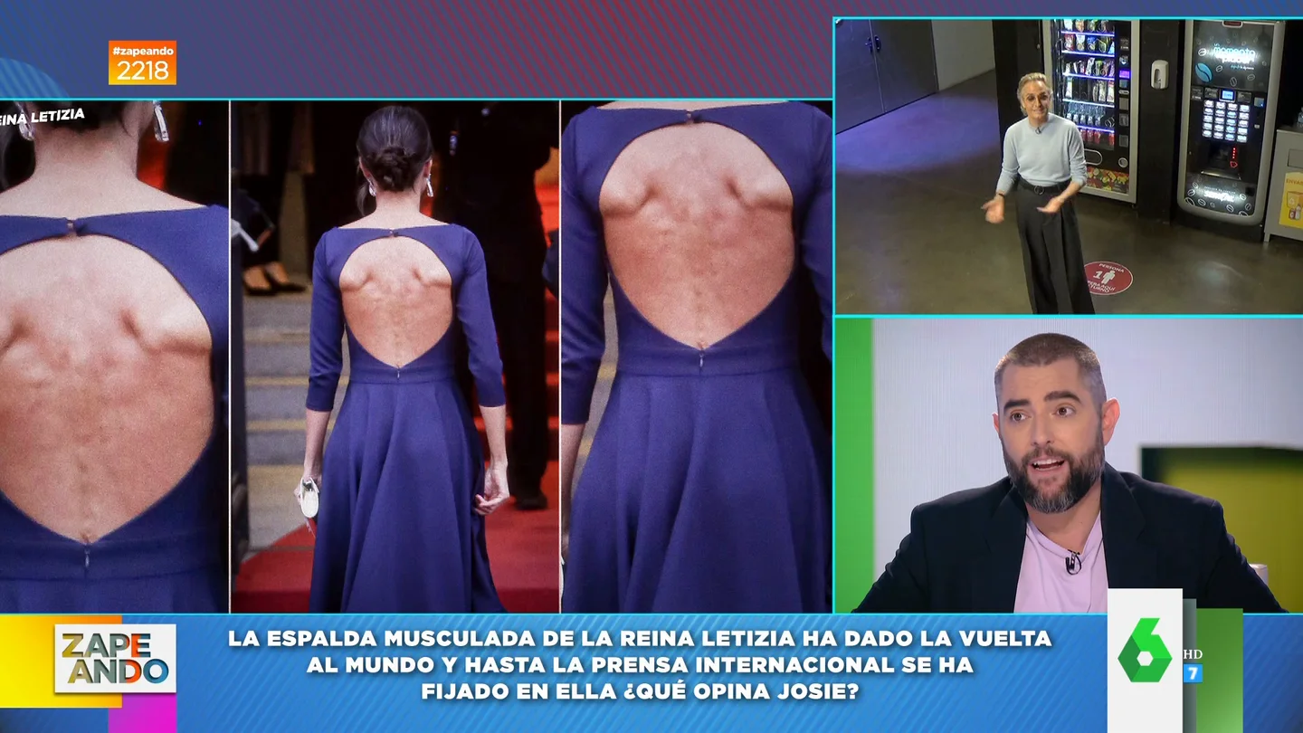 Así reacciona Dani Mateo al ver la espalda musculada de la reina Letizia: "Pensé que se estaba convirtiendo en vampiro y le salían alas" Así reacciona Dani Mateo al ver la espalda musculada de la reina Letizia: "Pensé que se estaba convirtiendo en vampiro y le salían alas"