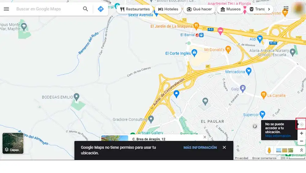 Activando la ubicación en Google Maps Activando la ubicación en Google Maps
